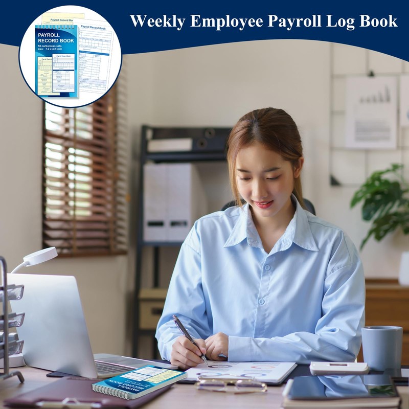 3 PCS Payroll Record Book Payroll Ledger Logbook Weekly Employee