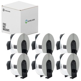 DLMELHOR 6-Pack of DK-1201 Continuous White Wide Tape, (1.1 in x 3.5 in) Compatible with Brother DK-1201 for Brother QL Label Printers
