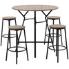 HOMCOM Industrial 5-Piece Bar Table and Chairs Set, Space Saving