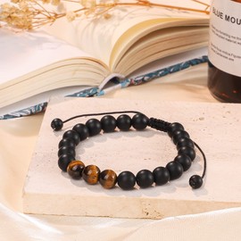 MFTRADING Boyfriend Gifts Bracelets To My Boyfriend Valentine's Day Gift Anniversary Birthday Christmas Gifts Braided Rope Natural Tiger Eye Stone Beaded Bracelets from Girlfriend
