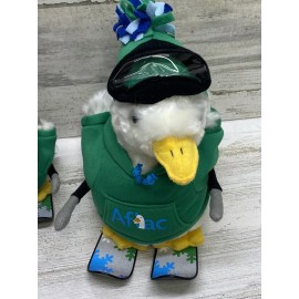 Macy's Aflac Plush Snow Skiing Ducks 10” & 6" Plush 2013 Talking Ad Promo Works 2pc Set