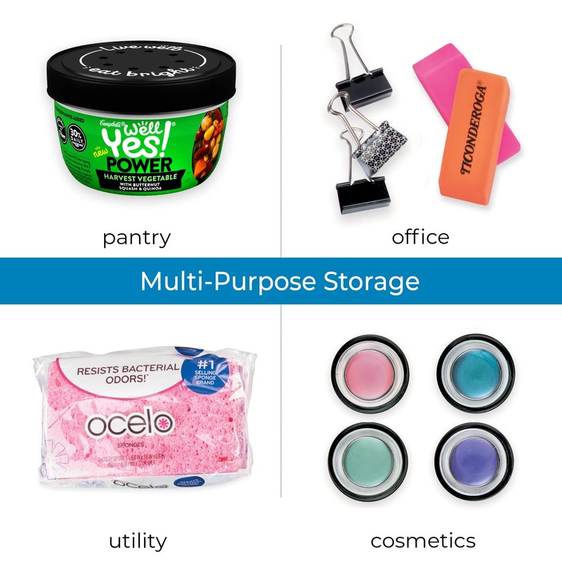 iDesign storage box with 3 compartments, medium storage box without