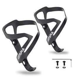 Full Carbon Fiber Bike Water Bottle Holder, Ultra-Light, High Strength Durable Carbon Bottle Cage, Bike Water Bottle Holder Brackets for Road Bike, Mountain Bike, Gravel Bike (2 Pack)