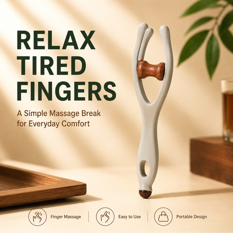 Finger Massager for Hand Relaxation – Dual-Roller Manual Massage Tool