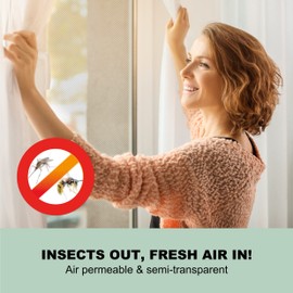 EASYmaxx fly screen for windows with Magic Click | Mosquito net can be individually cut to size for all windows up to 150x130 cm | Easy installation with 12 magnets - no drilling or screwing [Black]