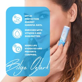 Bilge Öztürk Schimmernder Lippenbalsam SPF 20 Mit Vitamin E Und Sheabutter-Nährt, Spendet Feuchtigkeit Und Schützt Die Lippen Vor Sonnenschäden, Schimmernde Lippenpflege Für Alle Hauttypen, 5gr