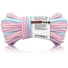 Paracord 550 Rainbow Rope for Bracelet, Lead, Collar, Nylon Rope, Pastel Rainbow, 30 Metres