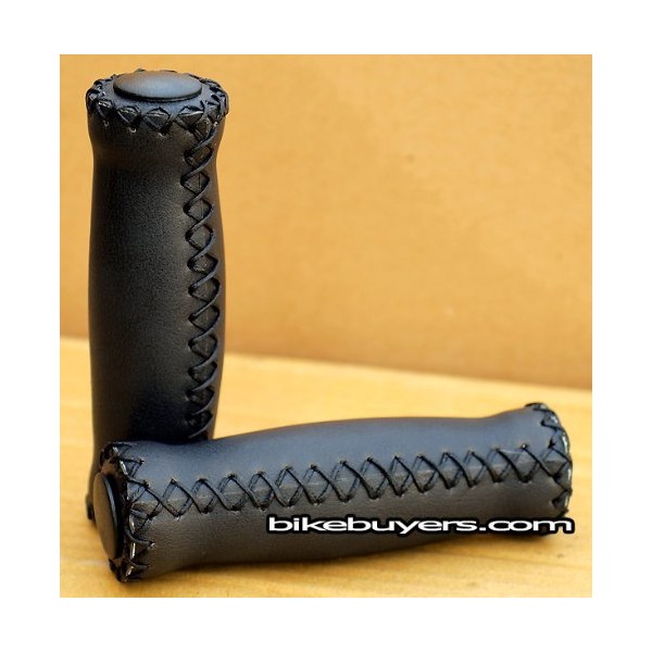 Velo Vinyl Leather Grips - Black, for 7/8" handle bars of beach cruiser bikes