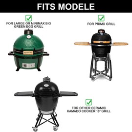 9" Round Bottom Fire Grate for Large Big Green Egg High Heat Charcoal Plate, Accessories for Primo Grill, Vision Grill Replacement Parts VGKSS-CC2 & Other Ceramic Kamado Cooker 18", Matte Cast Iron