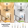 6-Light Farmhouse Candle Chandelier for Living Room, Rustic Industrial Pendant