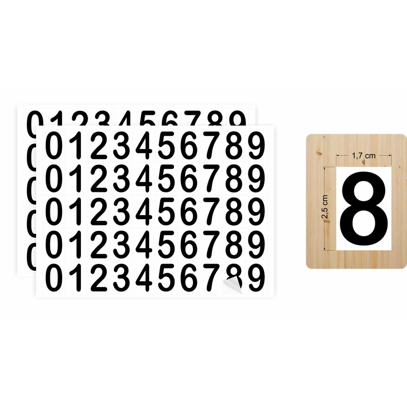 GOYAPRINT 100 Number Stickers 25mm 0 to 9 Number Plates