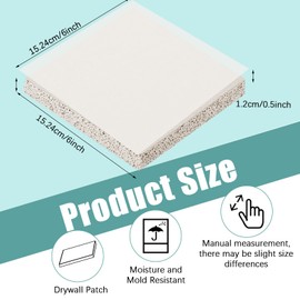 Amylove Drywall Repair Panel Drywall Patch Panel for Wall Repair(4 Pieces,6" x 6" x 1/2")