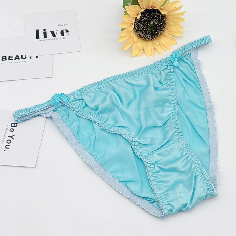 Farlenoyar Ropa interior de playa para mujer, 100% seda, suave,