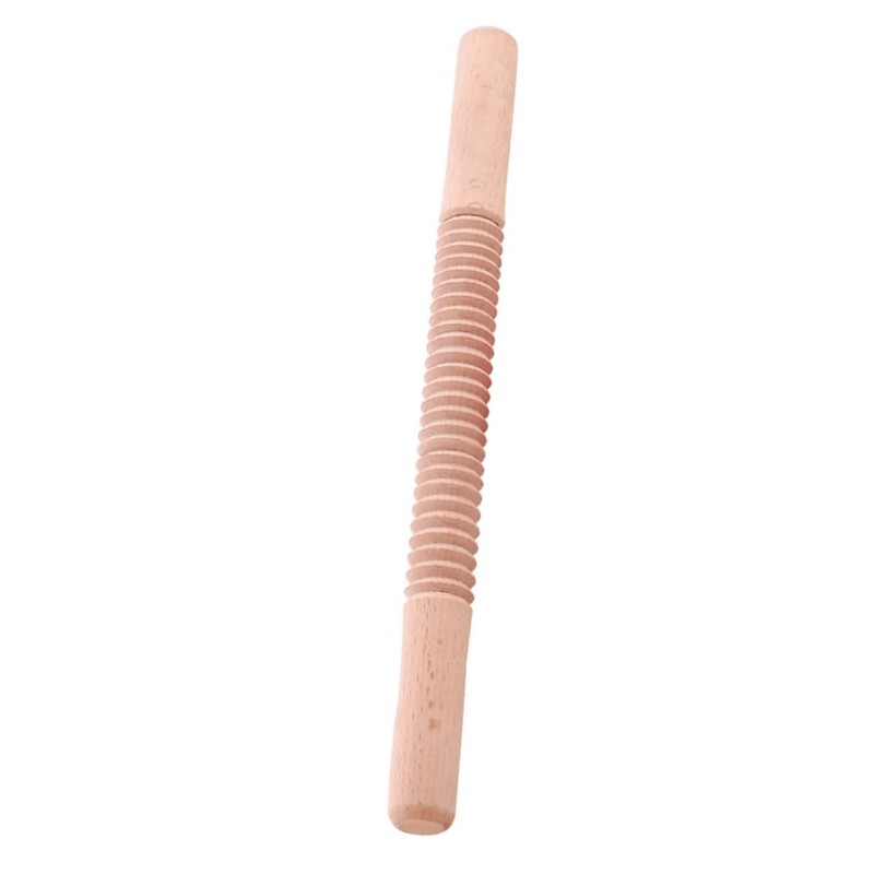 Hemoton Wooden Rolling Pin Cutter Non-Stick Textured Roller Stick for