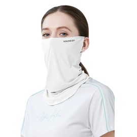 Summer Ice Silk UPF 50+ Face Mask & Neck Gaiter - Breathable Cooling Balaclava for Outdoor Sports，Cycling, Hiking, Fishing (White)