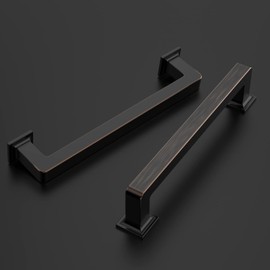 Amerdeco 10 Pack Oil Rubbed Bronze Cabinet Pulls 5 Inch(128MM) Hole Centers Kitchen Cabinet Handles Cabinet Hardware Kitchen Handles for Cabinets Cupboard Handles Drawer Pulls ZH0019