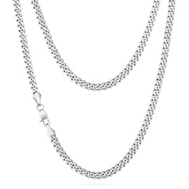KRKC&CO Men’s Chain Necklace, Stainless Steel Cuban Link Chains 6mm, Anti-Tarnish Nickel-Free Diamond-Cut, Thick Gold chain Silver Chain for Man Unisex(6mm-Stainless Steel, 18)