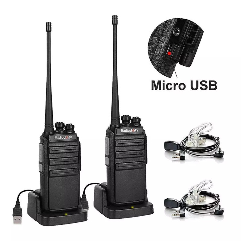 Radioddity GA-2S [2/4 Packs] UHF Long Range USB Two way