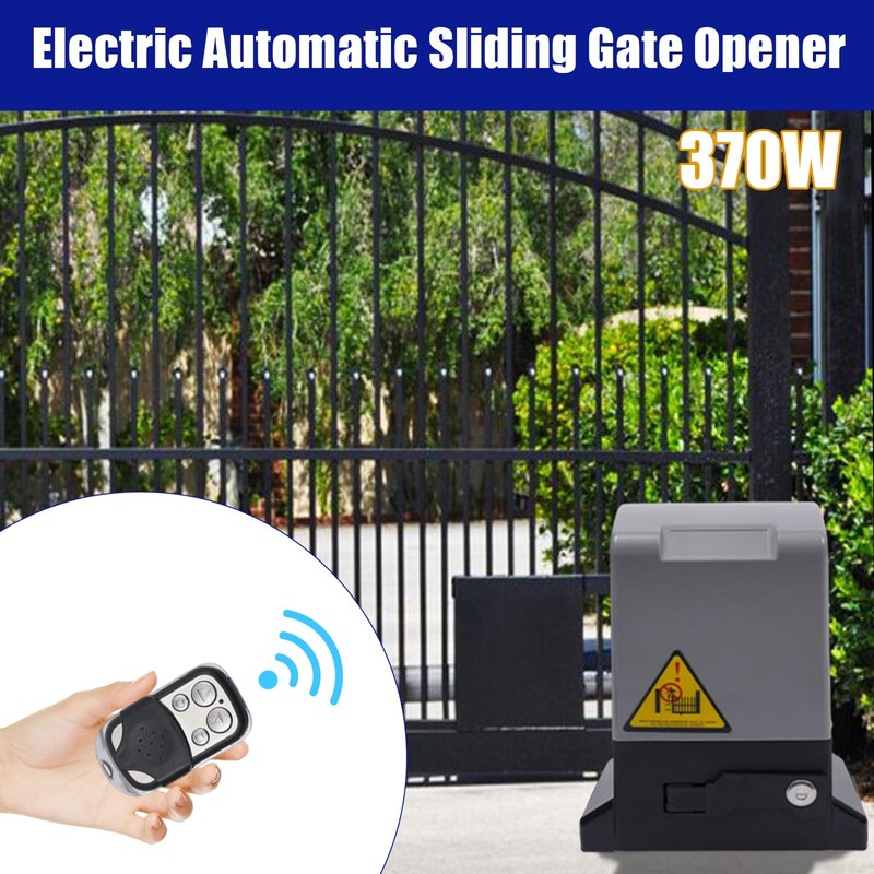 YIPONYT 1400lb Chain Driven Automatic Sliding Gate Opener with 2
