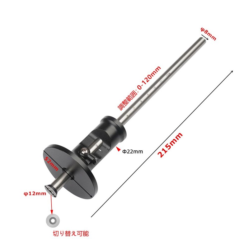 FTtool Woodworking Scribing Gauge Aluminum Blade Type Adjustable with Scale