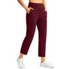 SANTINY Women's Pants with 3 Pockets 7/8 High Waisted Stretch