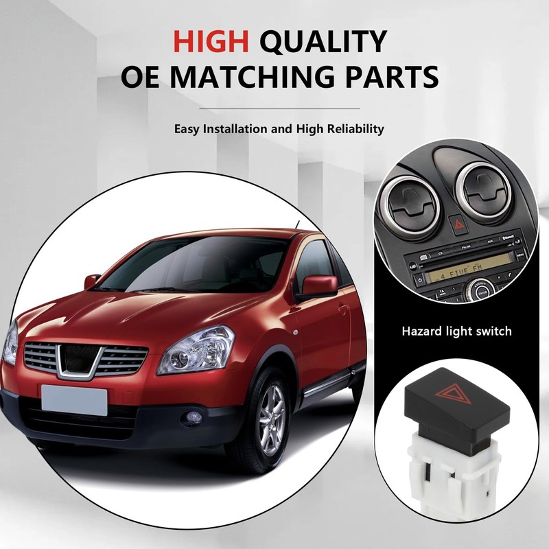 Taesayl Hazard Switch Turn Signal Switch for Qashqai 2007-2013 25290JD00A