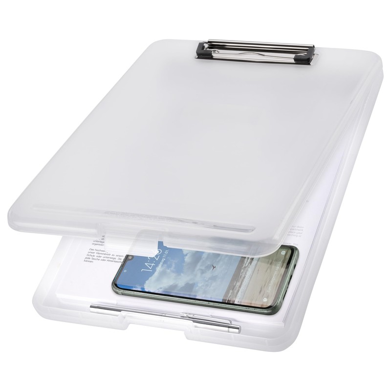 helit H2532010 Clipboard DIN A4 the Clip White Translucent Clipboard