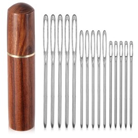 15 Pcs Large-Eye BluntTip Needles and 1 Pcs Wooden Box Stainless Steel Yarn Needle 3 Sizes Needlepoint Needles Tapestry Needle for Crochet Darning Embroidery Projects