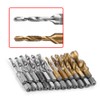 12pcs M3-M10 Hex Shank Titanium Plated HSS Screw Thread Metric