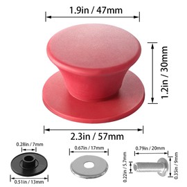 JoyTube Universal Pot Pan Lids Replacement Knob, Silicone Heat Resistant Pan Cover Holding Handles BPA Free Dishwasher Safe Fits Skillets and Kitchen Cookware (Pack of Two-Red)