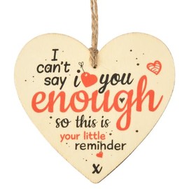 I Love You Gifts for Him Her Christmas Tree Ornaments Decoration Anniversary Birthday Gifts for Couple Wife Husband Wooden Hanging Heart Plaque Valentines Day Gifts for Girlfriend Boyfriend Home Decor