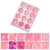 Nail Art 3D Pink Sequins 12 Designs Shiny Glitter for