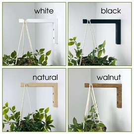 EvenWood 2-Piece Set of Plant Hooks for Wall - L-Shaped Mounted Wooden Plant Hook - Indoor and Outdoor Bracket Plant Hanger for Planters, Lanterns, Bird Feeders and Plant Basket (Natural)