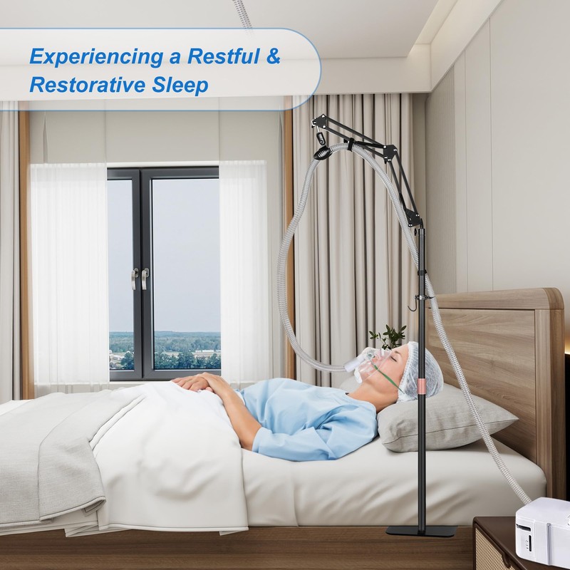 NIdreamCE C/APAP Hose Holder Hanger for Bed with Adjustable Height