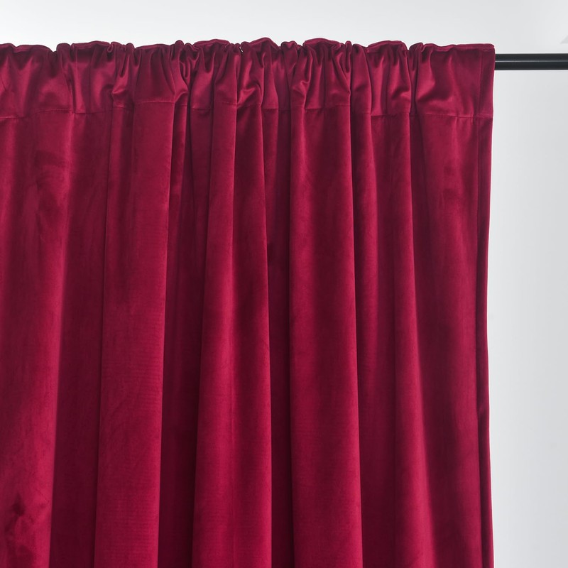gisewood Red Velvet Curtains 96 Inches Long Back Tab Thermal