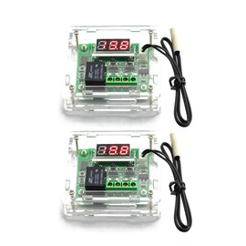 LIANHATA Thermostat Set of 2 XH-W1209 Temperature Heat Sensor Switch Temperature Control -50 ~ 110°C Digital Thermostat DC 12V ±0.1°C High Precision Heating and Cooling Control Switch