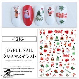 COLORBIRD Nail Sticker Christmas Parts Santa Snowflake Snow Snowflake Cute (1216 1218 1219 1220)