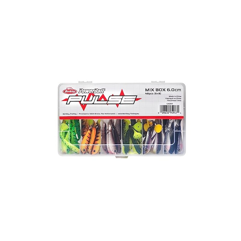 Berkley Pulse Shad Mix Box 6cm 48pcs, Soft bait fishing