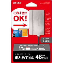 BUFFALO BSCR105U2SV USB 2.0 Multi-Card Reader, Standard Model, Silver