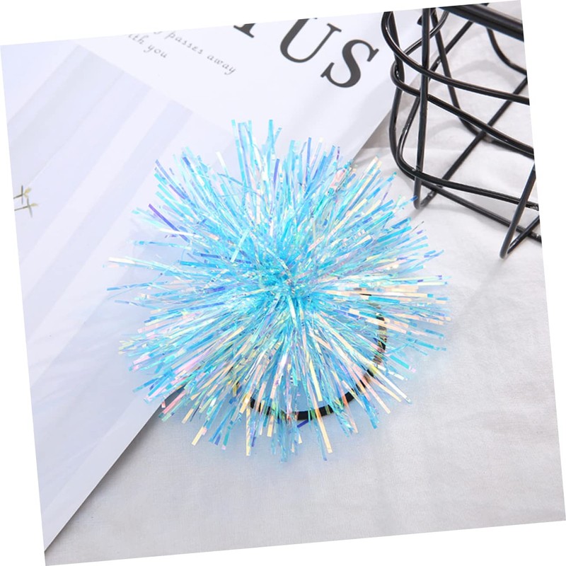 PACKOVE 6Pcs Elastic Hair Bands Plastic Ball Ponytail Holders White