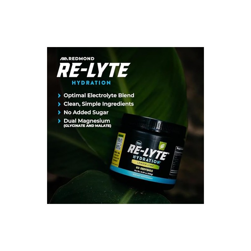 Redmond Lyte Electrolitos Naturales Real Salt Hidratación Clean Calorías Azúcares