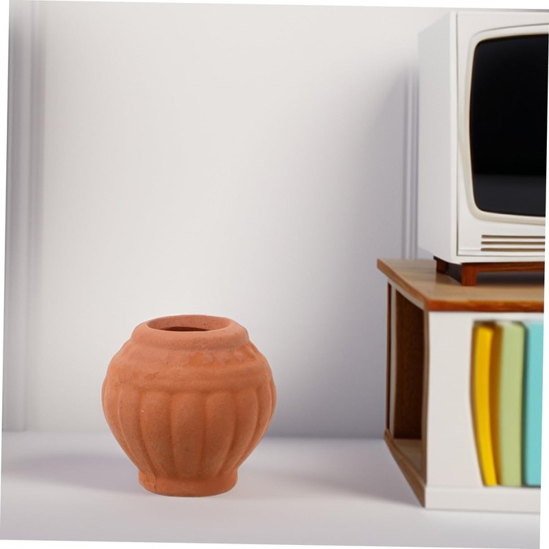 CAXUSD 2pc Mini Clay Pots Set Handmade Flower Pots for