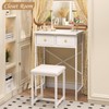 X-cosrack Small Makeup Vanity Desk with Mirror & Chair, Mini