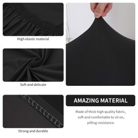 SearchI Club Chair Slipcover Stretch Barrel Chair Covers Solid Color Tub Chair Slipcovers Spandex Armchair Sofa Cover Removable Couch Furniture Protector Arm Chair Cover for Living Room(Black)