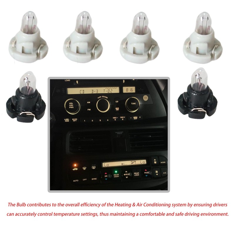 ZrAutomch Heater A/C Control Panel Dash Light Bulb(Set of 6pcs)