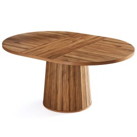 55" Oval Dining Table for 6, Farmhouse Table with Sturdy Pedestal Base for Family Gatherings in Kitchen & Dining Roomsize: 55.11"D x 39.37"W x 29.92"H, color: Brown