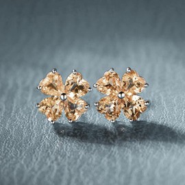 Elegant "LUCKY" Metal Hypoallergenic Women's Earrings, Birthday, Popular, Four Leaf Clover Birthstone, 925 Sterling Silver Earrings, Studs, Valentine's Day Gift, Luxury Jewelry for Women and Girls,