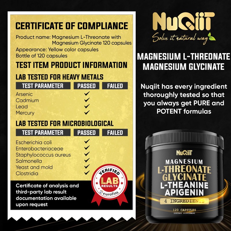 Magnesium L-Threonate Capsules 500mg Magnesium Glycinate 500mg & More Supplement