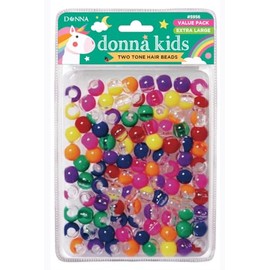 DONNA Kids Extra Large 2 Tone Hair Beads Clear Assort