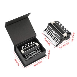 Dekaim Miniature Accordion Model, Mini Music Ornaments, Craft Home Decor, Photography Props with Storage Box